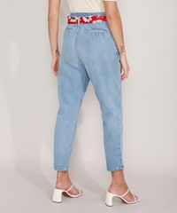Calca-Mom-Jeans-com-Lenco-Estampado-Floral-Cintura-Super-Alta-Azul-Claro-9986189-Azul_Claro_2