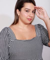 Vestido-Feminino-Plus-Size-Mindset-Curto-Estampado-Xadrez-Vichy-com-Amarracao-Manga-Bufante-Preto-9991020-Preto_6