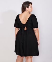 Vestido-Feminino-Plus-Size-Mindset-Curto-com-Amarracao-Manga-Bufante-Preto-9991019-Preto_2