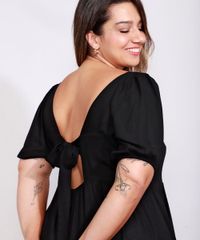 Vestido-Feminino-Plus-Size-Mindset-Curto-com-Amarracao-Manga-Bufante-Preto-9991019-Preto_4