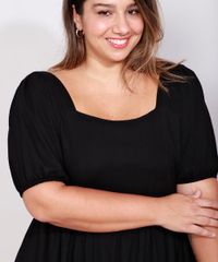 Vestido-Feminino-Plus-Size-Mindset-Curto-com-Amarracao-Manga-Bufante-Preto-9991019-Preto_6
