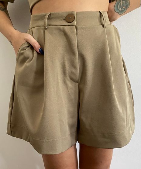 Bermuda-Feminina-Mindset-Cintura-Alta-Alfaiataria-com-Bolsos-Kaki-9990260-Kaki_1