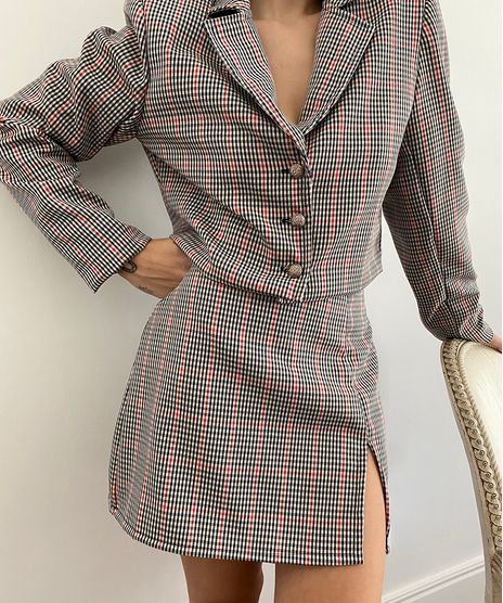 Saia-Feminina-Mindset-Curta-Estampada-Xadrez-com-Fenda-Multicor-9992695-Multicor_1
