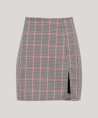 Saia-Feminina-Mindset-Curta-Estampada-Xadrez-com-Fenda-Multicor-9992695-Multicor_5