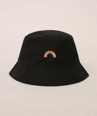 Bucket-Hat-Masculino-com-Bordado-Arco-Iris-Preto-9973360-Preto_1