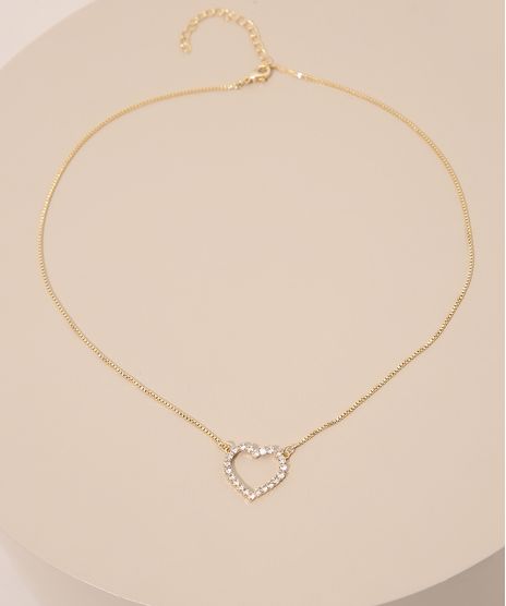 Colar-Feminino-com-Pingente-de-Coracao-com-Strass-Dourado-9976666-Dourado_1