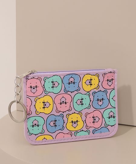 Carteira-Feminina-Estampada-Ursinhos-Carinhosos-com-Chaveiro-Lilas-9978162-Lilas_1