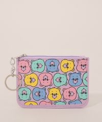 Carteira-Feminina-Estampada-Ursinhos-Carinhosos-com-Chaveiro-Lilas-9978162-Lilas_2