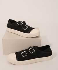 Tenis-de-Lona-Feminino-com-Fivela-Moleca-Preto-9981840-Preto_1