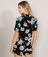 Camisa-Feminina-Ampla-Estampada-Floral-Manga-Curta-Preta-9976357-Preto_2