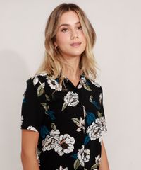 Camisa-Feminina-Ampla-Estampada-Floral-Manga-Curta-Preta-9976357-Preto_4