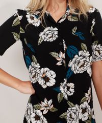 Camisa-Feminina-Ampla-Estampada-Floral-Manga-Curta-Preta-9976357-Preto_5