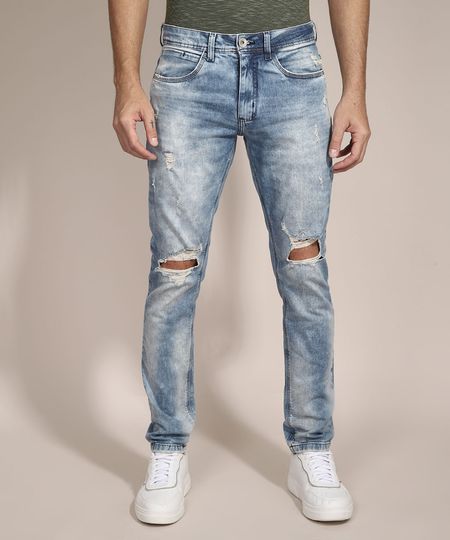 Calca-Slim-Jeans-Destroyed-Marmorizada-Azul-Medio-9981195-Azul_Medio_1 Calca-Slim-Jeans-Destroyed-Marmorizada-Azul-Medio-9981195-Azul_Medio_1