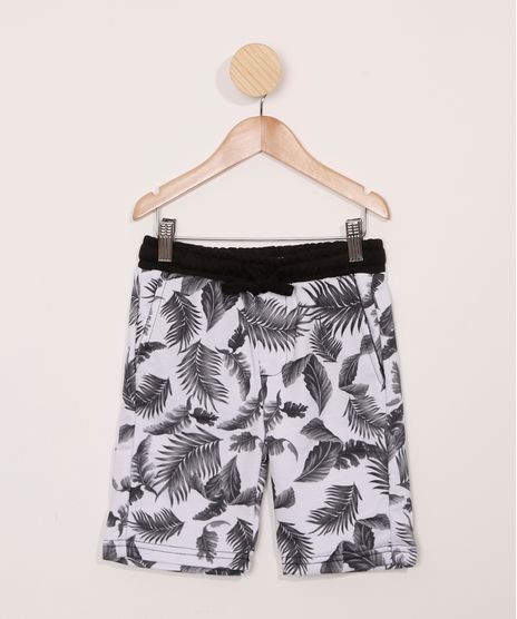 Bermuda-Infantil-de-Moletom-Estampada-de-Folhagem-Off-White-9969287-Off_White_1