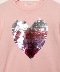 Sueter-Infantil-de-Trico-com-Coracao-de-Paete-Dupla-Face-Rosa-9972137-Rosa_2