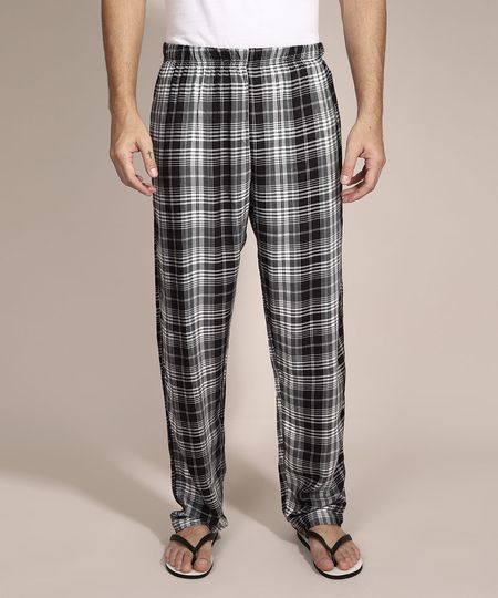 Calca-de-Pijama-em-Flanela-Estampada-Xadrez-com-Bolso-Preta-9985839-Preto_1 Calca-de-Pijama-em-Flanela-Estampada-Xadrez-com-Bolso-Preta-9985839-Preto_1