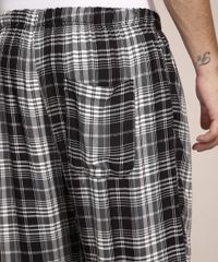 Calca-de-Pijama-em-Flanela-Estampada-Xadrez-com-Bolso-Preta-9985839-Preto_4
