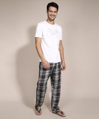 Calca-de-Pijama-em-Flanela-Estampada-Xadrez-com-Bolso-Preta-9985839-Preto_6
