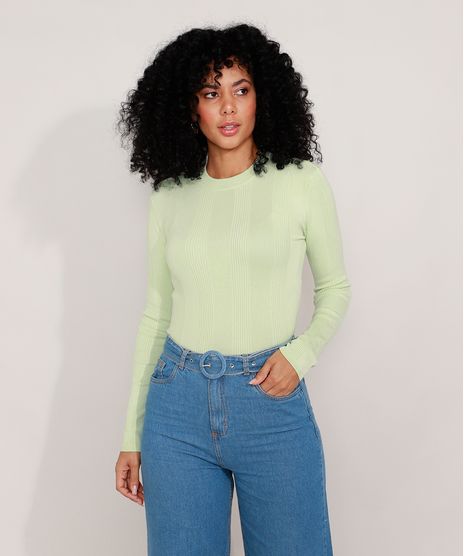 Sueter-de-Trico-Basico-Decote-Redondo-Verde-Claro-9356754-Verde_Claro_1