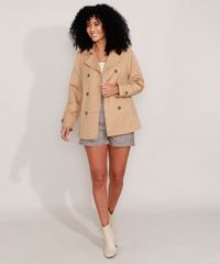 Casaco-Trench-Coat-de-Sarja-Transpassado-com-Faixa-para-Amarrar-Bege-9818779-Bege_3
