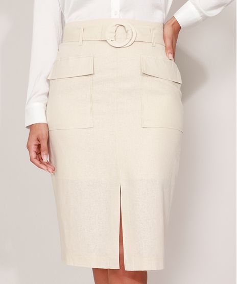 Saia-Lapis-de-Linho-com-Bolsos-e-Cinto-Midi-Kaki-9898391-Kaki_1