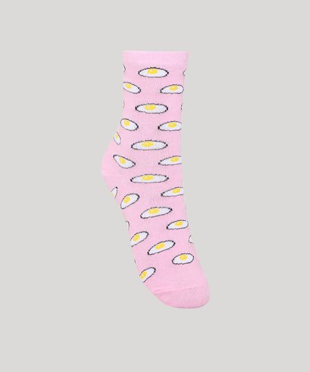 Meia-Cano-Alto-Estampado-de-Ovinhos-Fritos-Rosa-9979456-Rosa_1