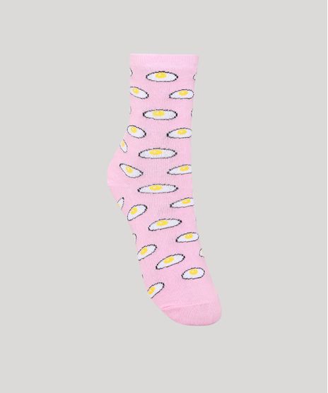 Meia-Cano-Alto-Estampado-de-Ovinhos-Fritos-Rosa-9979456-Rosa_1