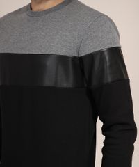 Blusao-de-Moletom-com-Recortes-Gola-Careca-Preto-9792401-Preto_5