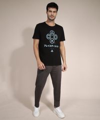 Camiseta-de-Algodao-PlayStation-Manga-Curta-Gola-Careca-Preta-9983302-Preto_3