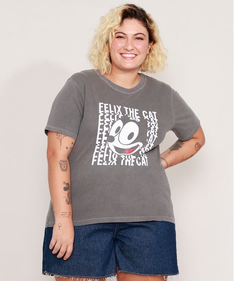 Camiseta-de-Algodao-Plus-Size-Gato-Felix-Manga-Curta-Decote-Redondo-Chumbo-9985215-Chumbo_1