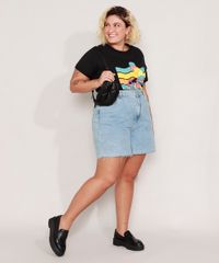 Camiseta-de-Algodao-Plus-Size-Stitch-com-Sorvete-Manga-Curta-Decote-Redondo-Preta-9989435-Preto_3