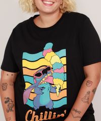 Camiseta-de-Algodao-Plus-Size-Stitch-com-Sorvete-Manga-Curta-Decote-Redondo-Preta-9989435-Preto_6