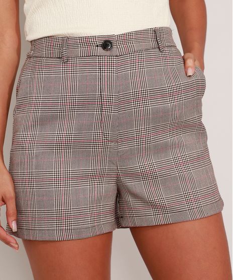 Short-Reto-Estampado-Xadrez-com-Bolsos-Cinza-9980424-Cinza_1