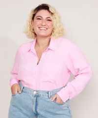 Camisa-de-Viscose-Plus-Size-com-Bolso-Manga-Longa-Mindset-Rosa-Claro-9991494-Rosa_Claro_1