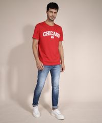 Camiseta-de-Algodao--Chicago--Manga-Curta-Gola-Careca-Vermelha-9978111-Vermelho_3