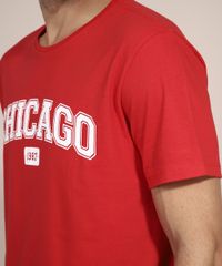Camiseta-de-Algodao--Chicago--Manga-Curta-Gola-Careca-Vermelha-9978111-Vermelho_5