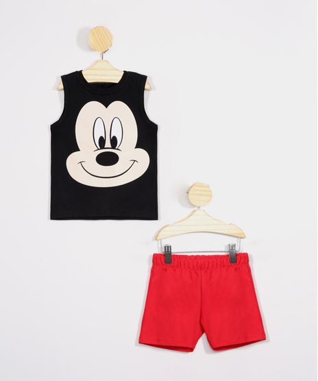 Conjunto-Infantil-Mickey-de-Regata-Preta---Bermuda-Vermelho-9975698-Vermelho_1