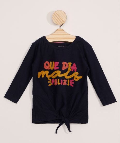Blusa-Infantil-com-Bordado--Que-Dia-Mais-Feliz--Manga-Longa-Azul-Marinho-9977692-Azul_Marinho_1