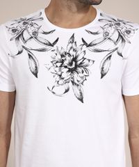 Camiseta-de-Algodao-Floral-Manga-Curta-Gola-Careca-Branca-9982574-Branco_6