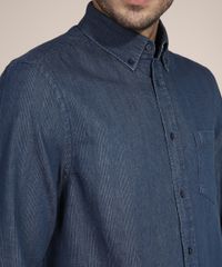 Camisa-Jeans-Comfort-Estampada-Xadrez-com-Bolso-Manga-Longa-Azul-Escuro-9973872-Azul_Escuro_4