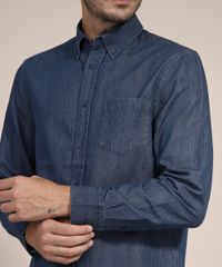 Camisa-Jeans-Comfort-Estampada-Xadrez-com-Bolso-Manga-Longa-Azul-Escuro-9973872-Azul_Escuro_6