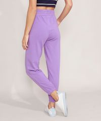 Calca-Jogger-de-Moletom-Basica-com-Bolsos-Cintura-Media-Lilas-9981595-Lilas_2
