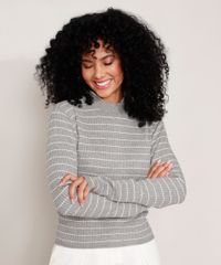 Sueter-de-Trico-Basico-Listrado-Canelado-Decote-Redondo-Cinza-Mescla-Escuro-9804578-Cinza_Mescla_Escuro_1 Sueter-de-Trico-Basico-Listrado-Canelado-Decote-Redondo-Cinza-Mescla-Escuro-9804578-Cinza_Mescla_Escuro_1