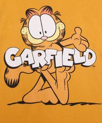 Conjunto-Infantil-de-Camiseta-Manga-Curta-Garfield-Mostarda---Bermuda-Preto-9979122-Preto_2