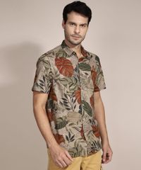Camisa-Tradicional-de-Algodao-Estampada-de-Folhagem-Manga-Curta-Off-White-9985316-Off_White_1