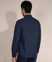 Camisa-Slim-com-Mini-Estampa-Floral-Manga-Longa-Azul-Marinho-9911092-Azul_Marinho_2