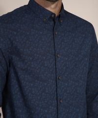 Camisa-Slim-com-Mini-Estampa-Floral-Manga-Longa-Azul-Marinho-9911092-Azul_Marinho_4