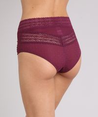 Calcinha-Feminina-Alta-Hot-Pant-em-Tule-com-Renda-Vinho-9064405-Vinho_2