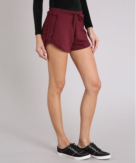 Short-Feminino-Running-Esportivo-Basico-em-Moletom-Vinho-8793882-Vinho_1