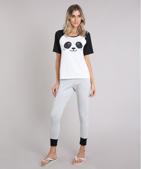 Pijama-Feminino-com-Estampa-de-Panda-Raglan-Manga-Curta-Off-White-9007182-Off_White_1
